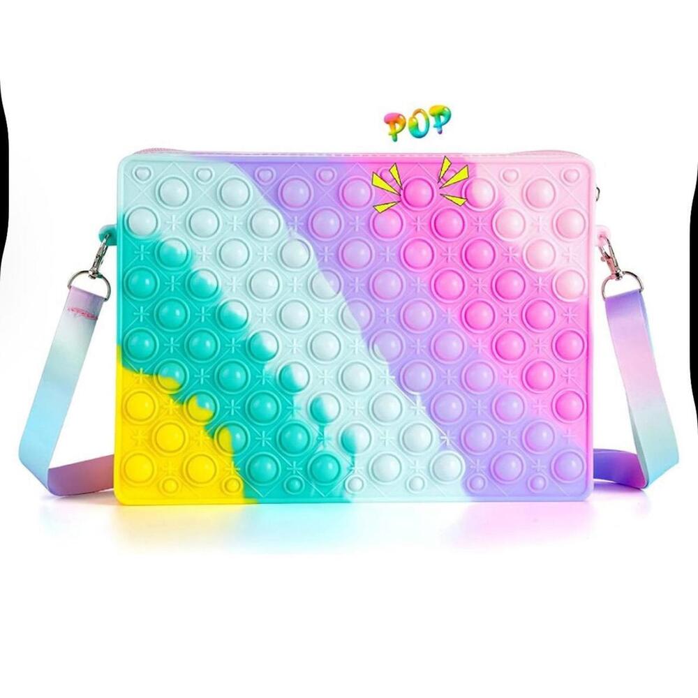 NEW Rainbow Pop Fidget Purse Crossbody Toy for Kids
